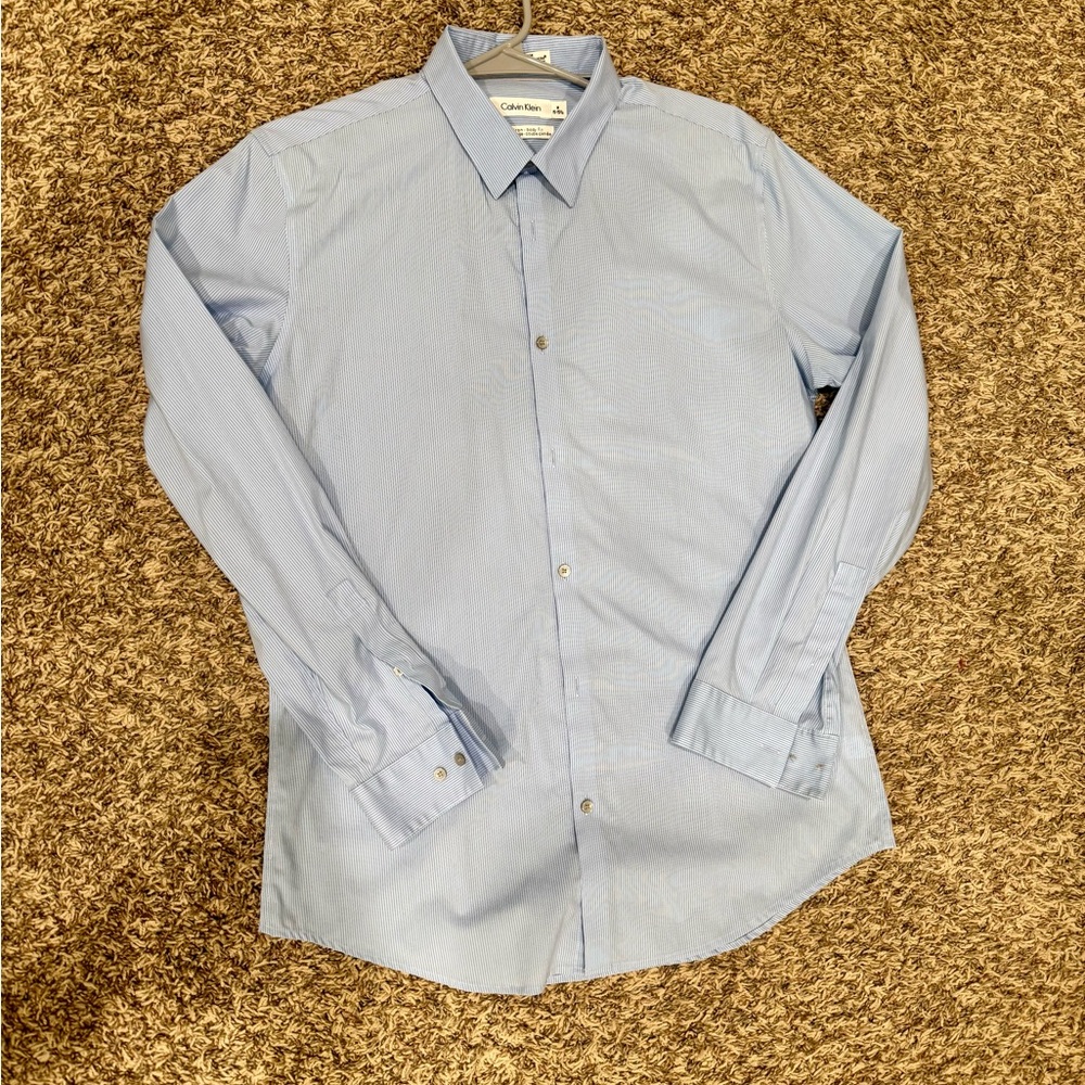 Calvin Klein Men's Sz Medium Non-Iron Dress Shirt